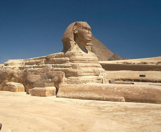 The Great Sphinx of Egypt, one of the world’s most famous monuments, which was first excavated around 1,400 BC by Thutmose IV.