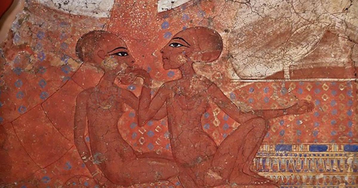 Fragment of a mural representing Akhenaten and Nefertiti  (1345 – 1335 BC) Museo Ashmolean (Jl FilpoC/ CC BY-SA 4.0)
