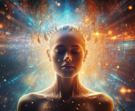 AI Generated representation of a woman and her consciousness. 