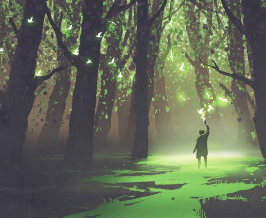A man alone in a faerie realm.