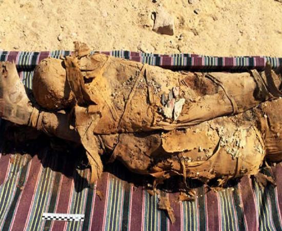 Mummy bones found in an Egyptian tomb in Aswan and Saqqara necropolis have been analyzed. Source: Ministry of Antiquities.