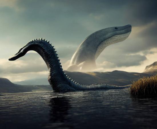 AI image representing Nessie, the Loch Ness Monster. 