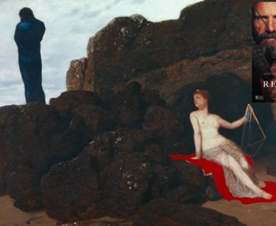 "Now he's left to pine on an island, wracked with grief" (Odyssey V): Calypso and Odysseus, by Arnold Böcklin, 1883. Inset; The Return (2024) poster