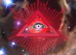 Luminous red nova star - V838 Monocerotis, courtesy NASA, STScI, ESA  (Public Domain); Eye of Providence (Public Domain); Deriv.