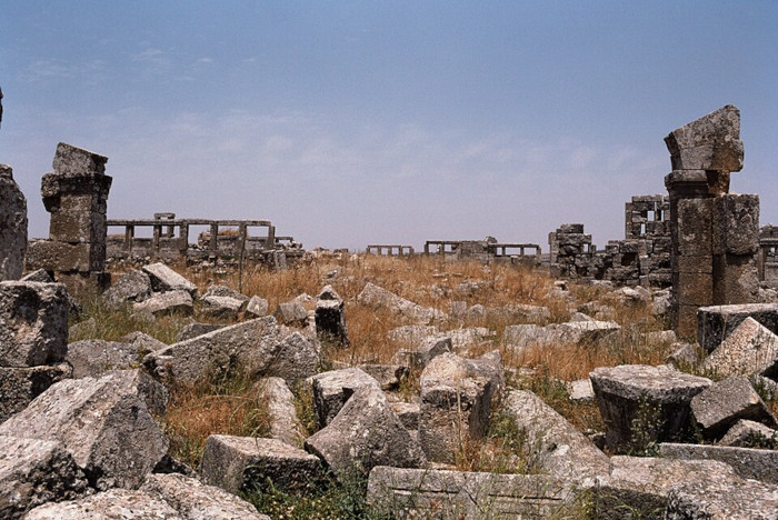 General view of the archaeological site of Ba'ude in Northern Syria