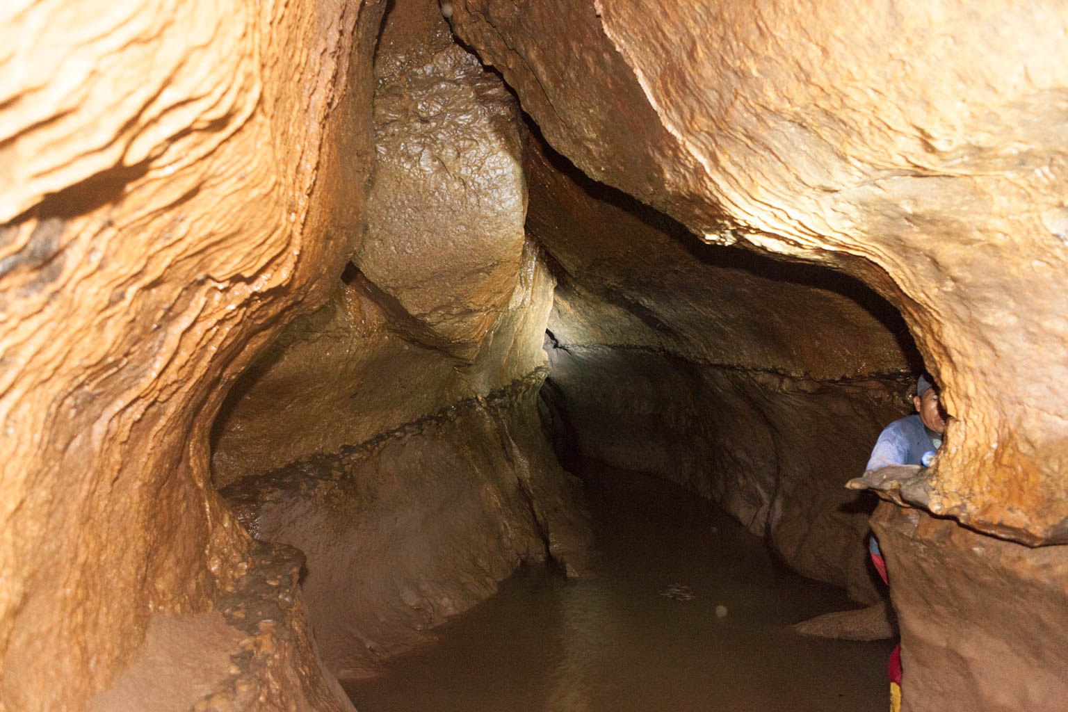 A small lake inside the Tayos Caves