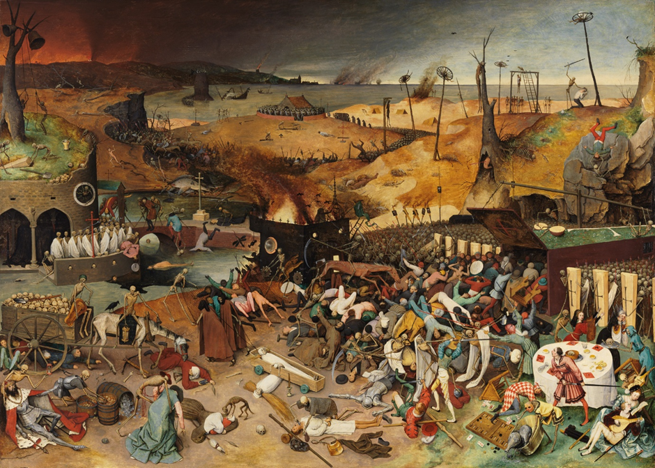 Pieter Bruegel the Elder’s The Triumph of Death, painted around 1562, reflects the late-medieval and early modern imagination of mass mortality.