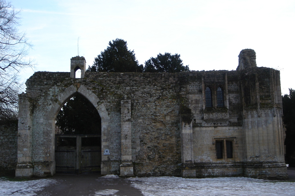 Ramsey Abbey Gatehouse, the surviving gatehouse of the abbey whose manor records preserved the Warboys illness list.